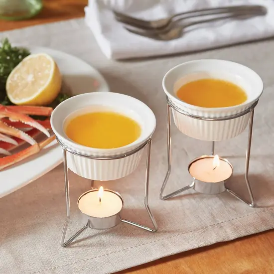 Fox Run Butter and Sauce Warming Cups Prepare and Serve Ceramic Dish Set of 2 {6}