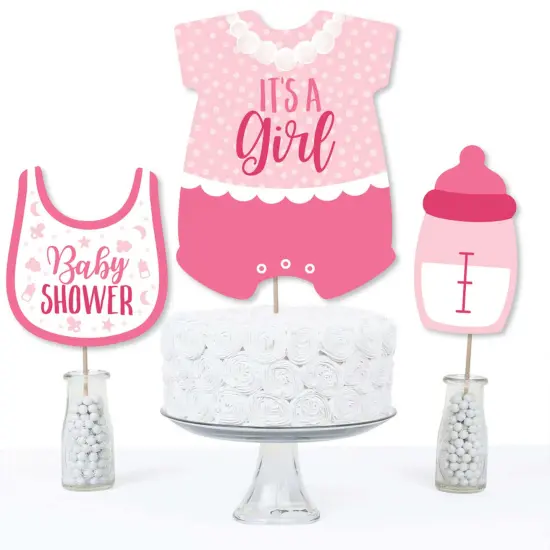 Big Dot of Happiness It's a Girl - Pink Baby Shower Centerpiece Sticks - Table Toppers - Set of 15 {4}
