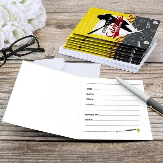 Big Dot of Happiness Grand Slam - Fastpitch Softball - Fill In Birthday Party or Baby Shower Invitations (8 count) {6}