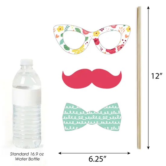 Big Dot of Happiness Floral Let's Par-Tea - Garden Tea Party Photo Booth Props Kit - 20 Count {6}