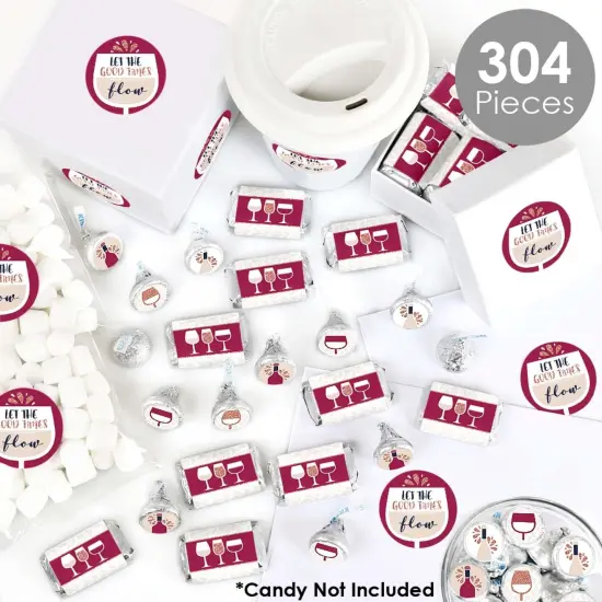 Big Dot of Happiness But First, Wine - Wine Tasting Party Candy Favor Sticker Kit - 304 Pieces {3}