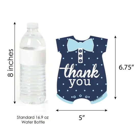 Big Dot of Happiness Hello Little One - Blue and Navy - Shaped Thank You Cards - Boy Baby Shower Thank You Note Cards with Envelopes - Set of 12 {7}