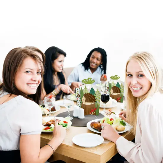 Big Dot of Happiness Forest Hedgehogs - Table Decorations - Woodland Birthday Party or Baby Shower Fold and Flare Centerpieces - 10 Count {7}