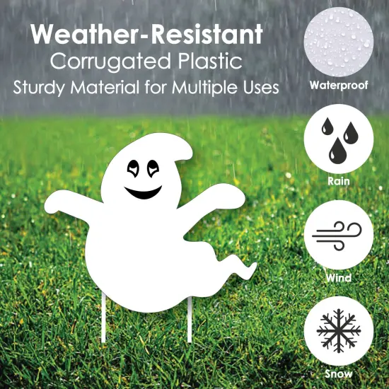Big Dot of Happiness Spooky Ghost - Yard Sign and Outdoor Lawn Decorations - Halloween Party Yard Signs - Set of 8 {4}
