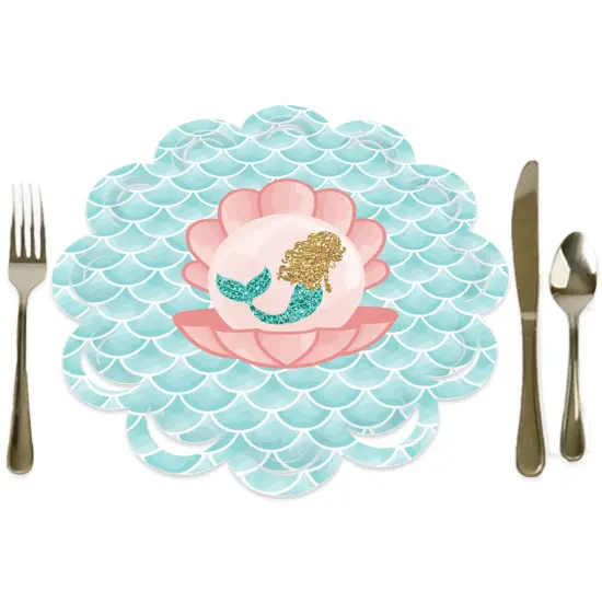 Big Dot of Happiness Let&rsquo;s Be Mermaids - Baby Shower or Birthday Party Round Table Decorations - Paper Chargers - Place Setting For 12 {1}