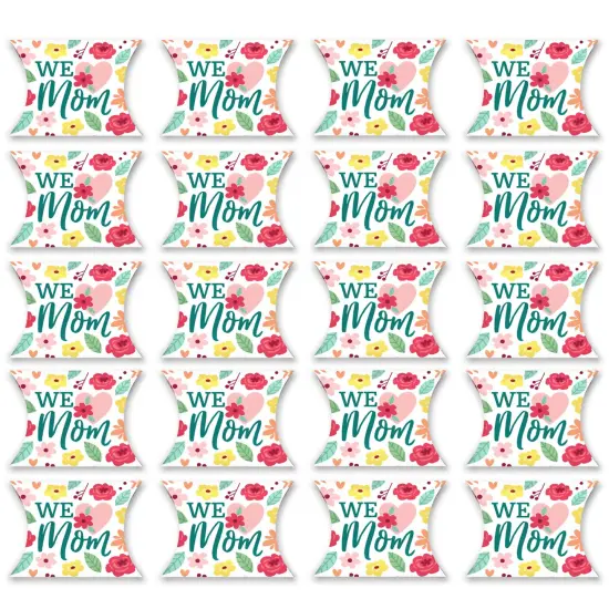 Big Dot of Happiness Colorful Floral Happy Mother's Day - Favor Gift Boxes - We Love Mom Party Petite Pillow Boxes - Set of 20 {6}