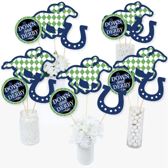 Big Dot of Happiness Kentucky Horse Derby - Horse Race Party Centerpiece Sticks - Table Toppers - Set of 15 {3}