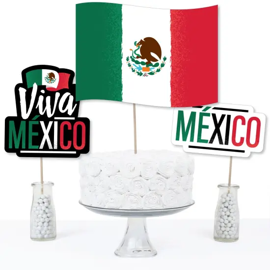 Big Dot of Happiness Viva Mexico - Mexican Independence Day Party Centerpiece Sticks - Table Toppers - Set of 15 {4}