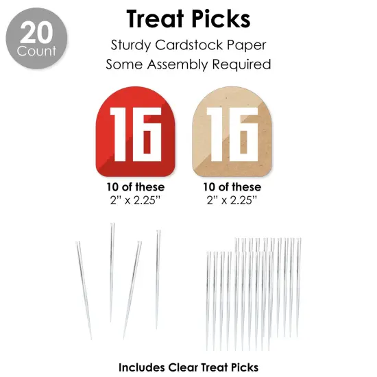 Big Dot of Happiness Boy 16th Birthday - Sweet Sixteen Birthday Party Favors and Cupcake Kit - Fabulous Favor Party Pack - 100 Pieces {7}