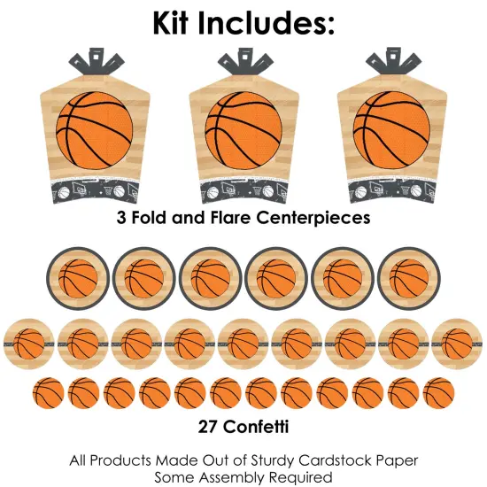 Big Dot of Happiness Nothin&rsquo; But Net - Basketball - Baby Shower or Birthday Party Decor and Confetti - Terrific Table Centerpiece Kit - Set of 30 {4}