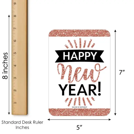Big Dot of Happiness Rose Gold Happy New Year - Bar Bingo Cards and Markers - New Year's Eve Party Bingo Game - Set of 18 {6}