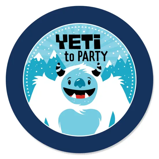 Big Dot of Happiness Yeti to Party - Abominable Snowman Party or Birthday Party Circle Sticker Labels - 24 Count {1}