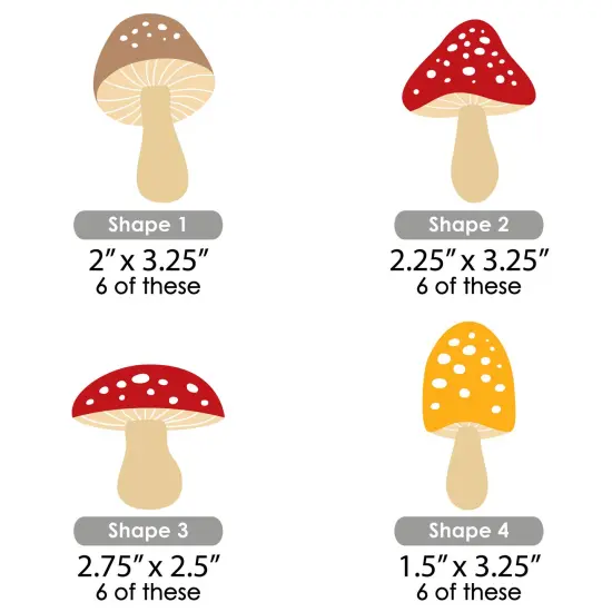 Big Dot of Happiness Wild Mushrooms - DIY Shaped Red Toadstool Party Cut-Outs - 24 Count {3}