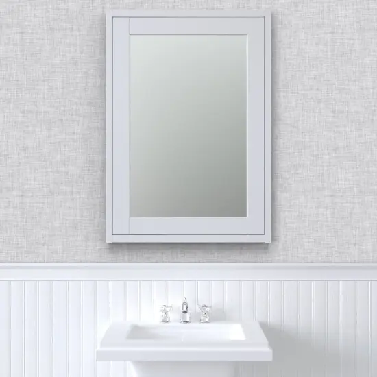 Pre-Pasted Wallpaper 2FT Wide Cloud Gray Faux Woven Texture Look Light Grey Custom Pre-pasted Wallpaper by Spoonflower {6}