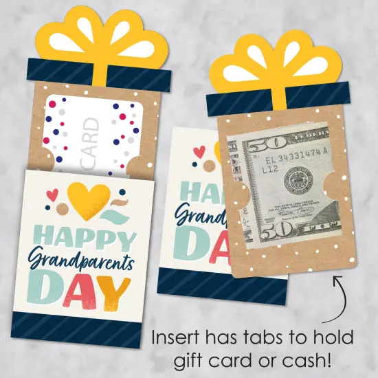 Big Dot of Happiness Happy Grandparents Day - Grandma & Grandpa Party Money and Gift Card Sleeves - Nifty Gifty Card Holders - Set of 8 {4}