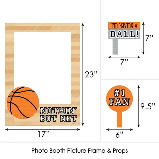 Big Dot of Happiness Nothin' but Net - Basketball - Birthday Party Baby Shower Selfie Photo Booth Picture Frame & Props - Printed on Sturdy Material {6}