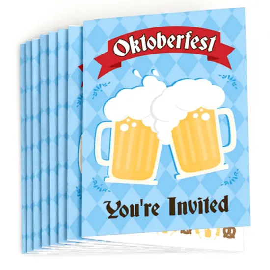 Big Dot of Happiness Oktoberfest - Fill In Beer Festival Invitations (8 count) {3}