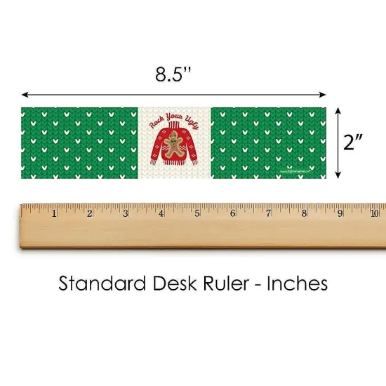 Big Dot of Happiness Ugly Sweater - Holiday and Christmas Party Water Bottle Sticker Labels - Set of 20 {6}