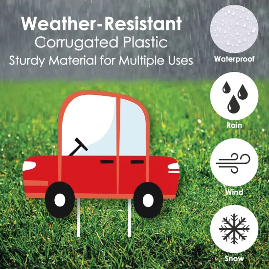 Big Dot of Happiness Cars, Trains, and Airplanes - Yard Sign and Outdoor Lawn Decorations - Transportation Birthday Party Yard Signs - Set of 8 {4}