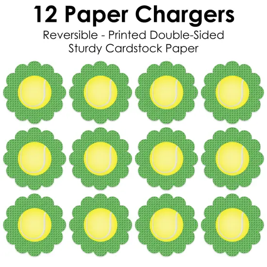 Big Dot of Happiness You Got Served Tennis - Baby Shower or Tennis Ball Birthday Party Round Table Decorations - Paper Chargers Place Setting For 12 {7}