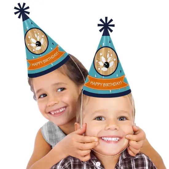 Big Dot of Happiness Strike Up the Fun - Bowling - Cone Happy Birthday Party Hats for Kids and Adults - Set of 8 (Standard Size) {3}