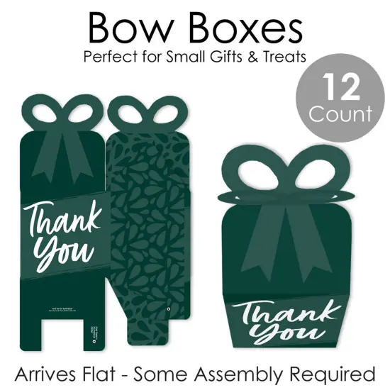 Big Dot of Happiness Emerald Elegantly Simple - Square Favor Gift Boxes - Guest Party Favors Bow Boxes - Set of 12 {7}