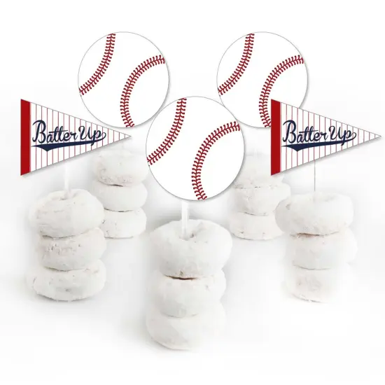 Big Dot of Happiness Batter Up - Baseball - Dessert Cupcake Toppers - Baby Shower or Birthday Party Clear Treat Picks - Set of 24 {4}