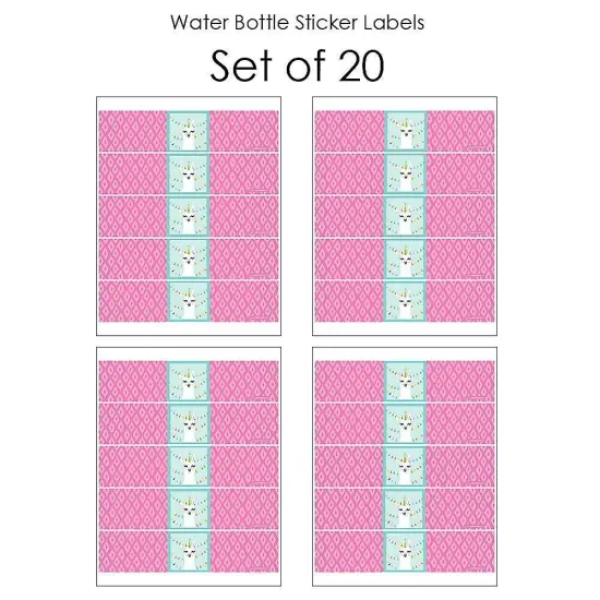 Big Dot of Happiness Whole Llama Fun - Llama Fiesta Baby Shower or Birthday Party Water Bottle Sticker Labels - Set of 20 {4}