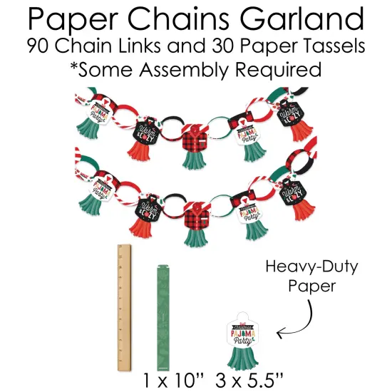 Big Dot of Happiness Christmas Pajamas - Banner and Photo Booth Decorations - Holiday Plaid PJ Party Supplies Kit - Doterrific Bundle {7}