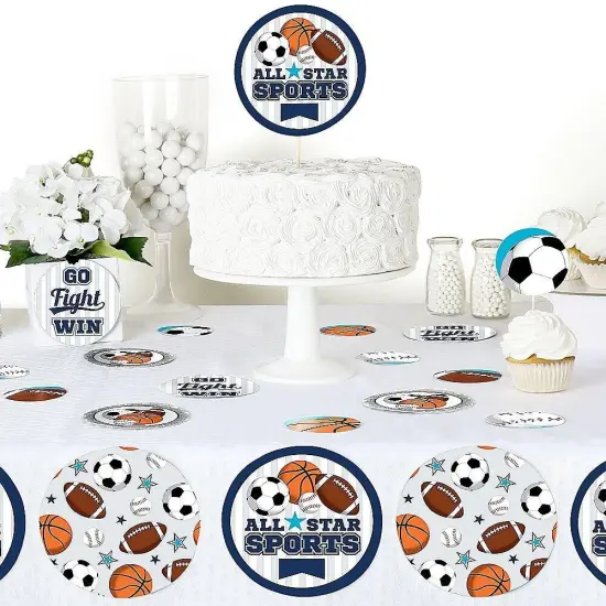 Big Dot of Happiness Go, Fight, Win - Sports - Baby Shower or Birthday Party Giant Circle Confetti - Party Decorations - Large Confetti 27 Count {6}