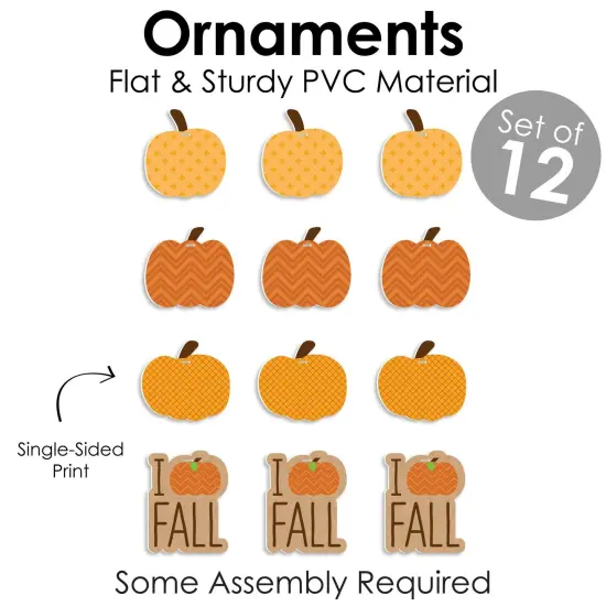 Big Dot of Happiness Pumpkin Patch - Fall, Halloween or Thanksgiving Decorations - Tree Ornaments - Set of 12 {6}