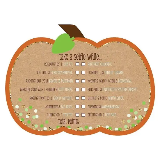 Big Dot of Happiness Pumpkin Patch - Selfie Scavenger Hunt - Fall, Halloween or Thanksgiving Party Game - Set of 12 {3}