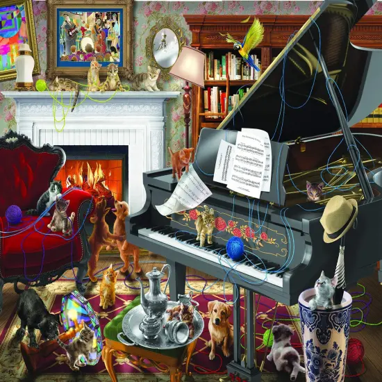 Sunsout Has Anyone seen My Yarn 300 pc Jigsaw Puzzle 31584 {1}