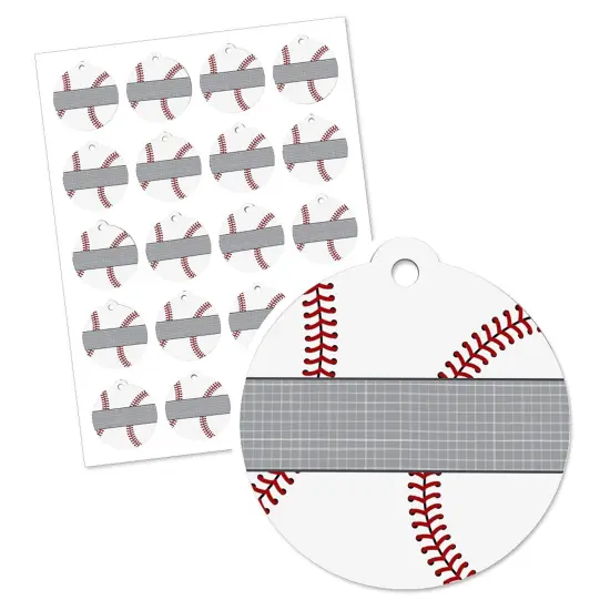 Big Dot of Happiness Batter Up - Baseball - Baby Shower or Birthday Party Favor Gift Tags (Set of 20) {3}