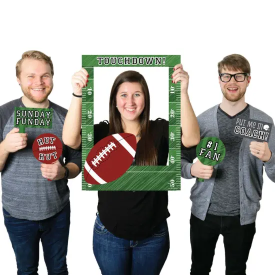 Big Dot of Happiness End Zone - Football - Birthday Party or Baby Shower Selfie Photo Booth Picture Frame & Props - Printed on Sturdy Material {1}