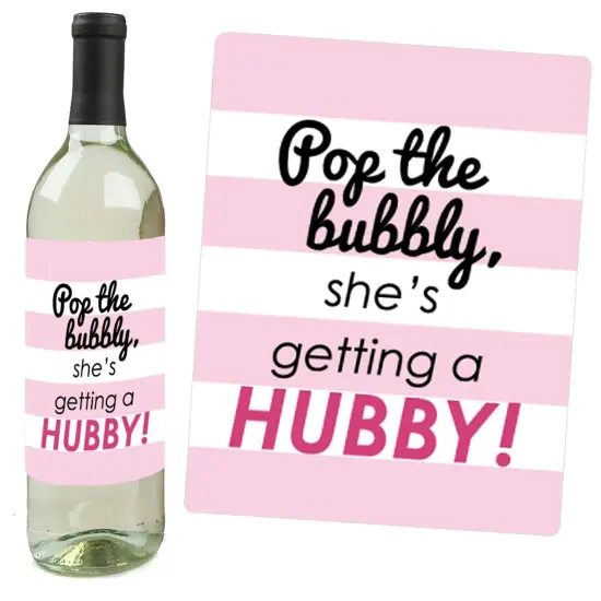Big Dot of Happiness Bride-to-Be - Bridal Shower & Classy Bachelorette Party Decorations for Women - Wine Bottle Label Stickers - Set of 4 {6}