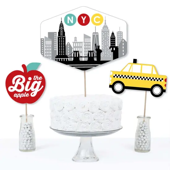Big Dot of Happiness NYC Cityscape - New York City Party Centerpiece Sticks - Table Toppers - Set of 15 {4}