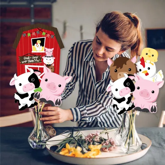 Big Dot of Happiness Farm Animals - Barnyard Baby Shower or Birthday Party Centerpiece Sticks - Showstopper Table Toppers - 35 Pieces {4}