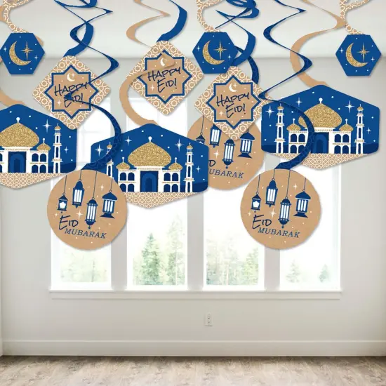 Big Dot of Happiness Ramadan - Eid Mubarak Hanging Decor - Happy Eid Party Decoration Swirls - Set of 40 {4}