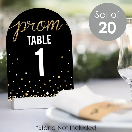 Big Dot of Happiness Prom - Prom Night Party Double-Sided 5 x 7 inches Cards - Table Numbers - 1-20 {3}