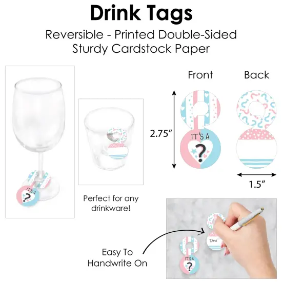 Big Dot of Happiness Baby Gender Reveal - Team Boy or Girl Party Paper Charger and Table Decorations - Chargerific Kit - Place Setting for 8 {7}