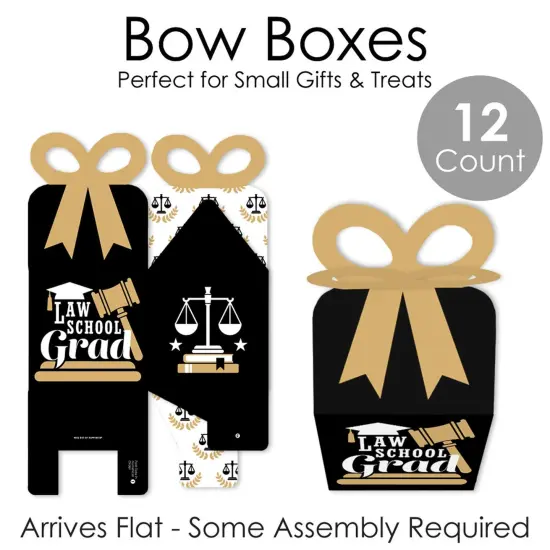 Big Dot of Happiness Law School Grad - Square Favor Gift Boxes - Future Lawyer Graduation Party Bow Boxes - Set of 12 {7}