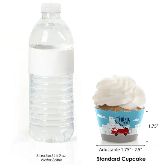 Big Dot of Happiness Fired Up Fire Truck - Firefighter Firetruck Baby Shower or Birthday Party Decorations - Party Cupcake Wrappers - Set of 12 {4}