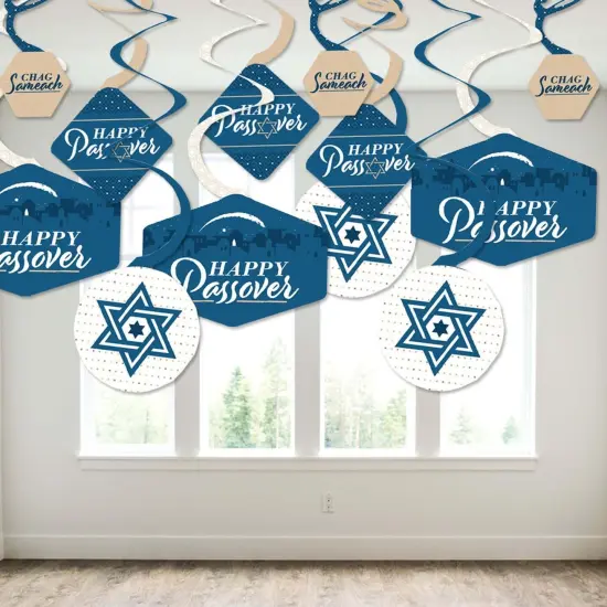 Big Dot of Happiness Happy Passover - Pesach Party Hanging Decor - Party Decoration Swirls - Set of 40 {4}