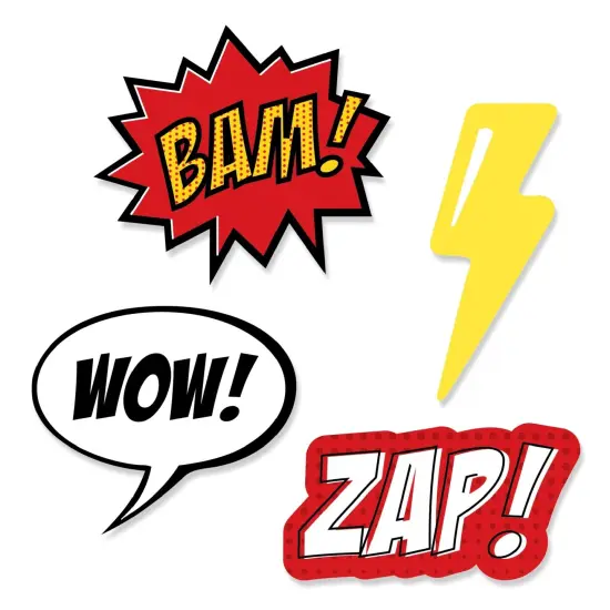 Big Dot of Happiness Bam Superhero - DIY Shaped Baby Shower or Birthday Party Cut-Outs - 24 Count {1}