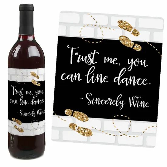 Big Dot of Happiness Nash Bash - Nashville Bachelorette Party Decorations for Women and Men - Wine Bottle Label Stickers - Set of 4 {4}