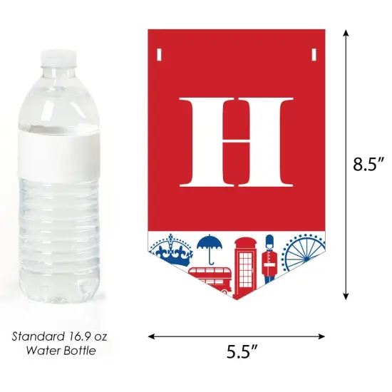 Big Dot of Happiness Cheerio, London - British UK Birthday Party Bunting Banner - Birthday Party Decorations - Happy Birthday {4}