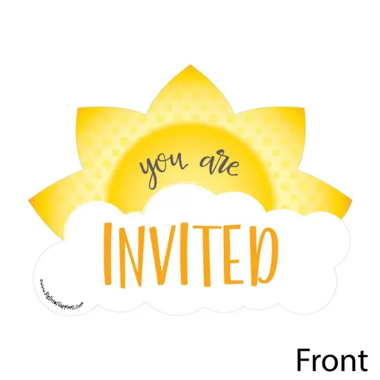 Big Dot of Happiness You are My Sunshine - Shaped Fill-in Invitations - Baby Shower or Birthday Party Invitation Cards with Envelopes - Set of 12 {3}