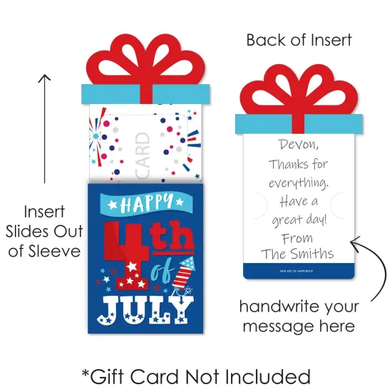 Big Dot of Happiness Firecracker 4th of July -Party Money and Gift Card Sleeves - Nifty Gifty Card Holders - Set of 8 {7}