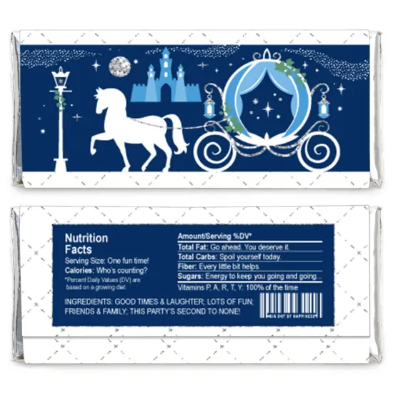 Big Dot of Happiness Fairy Tale Fantasy - Candy Bar Wrapper Royal Prince and Princess Party Favors - Set of 24 {3}